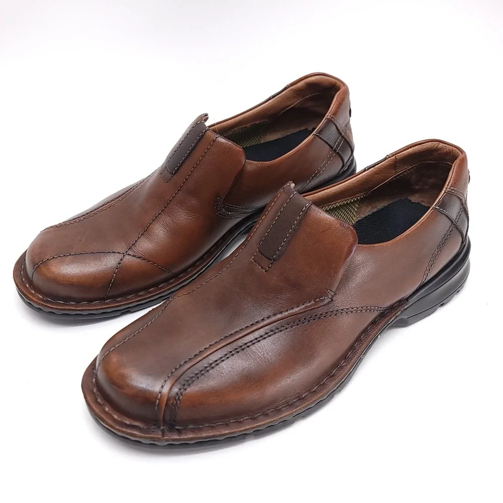 CLARKS Escalade‎ Loafers Mens 9 M Brown Leather Casual Comfort Shoes